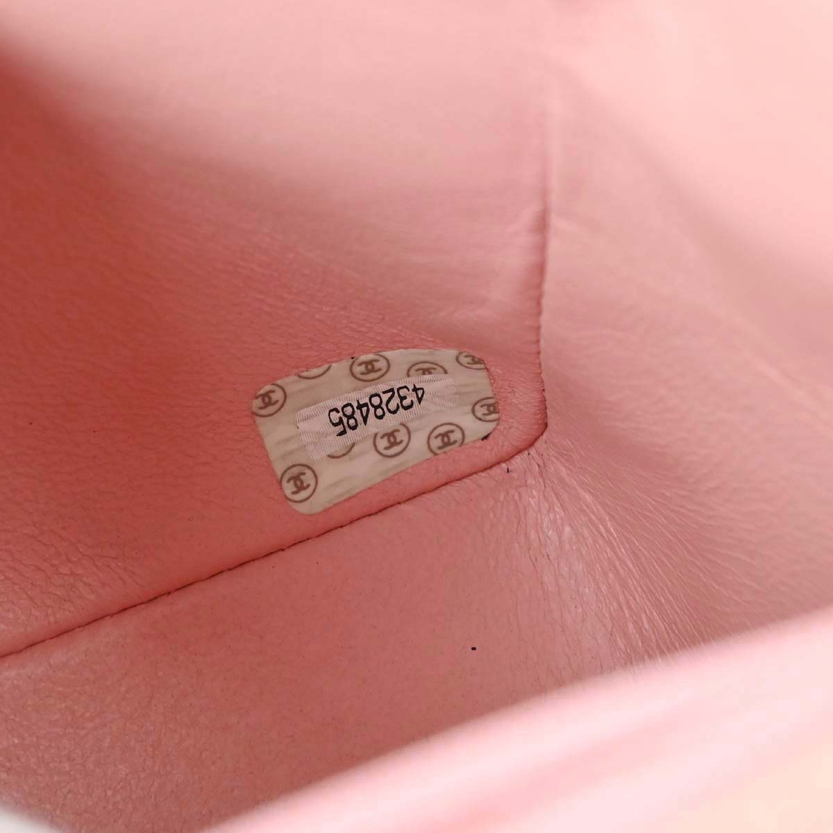 Chanel Pink Lambskin Mini Classic Square Flap Shoulder Bag 17