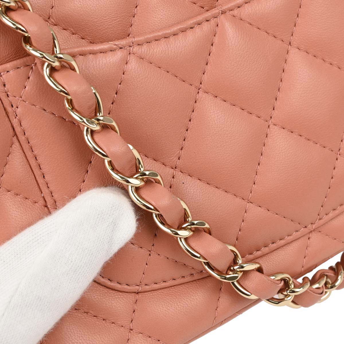 Chanel Pink Lambskin Single Flap Shoulder Bag