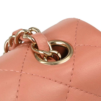Chanel Pink Lambskin Single Flap Shoulder Bag