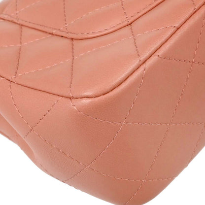 Chanel Pink Lambskin Single Flap Shoulder Bag