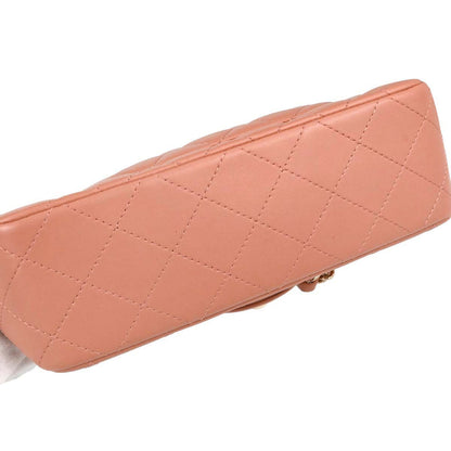 Chanel Pink Lambskin Single Flap Shoulder Bag