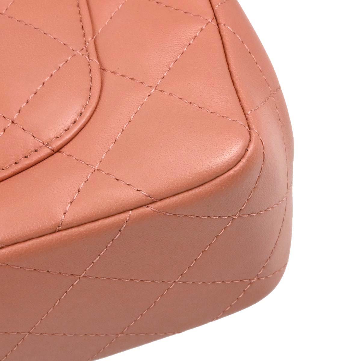 Chanel Pink Lambskin Single Flap Shoulder Bag