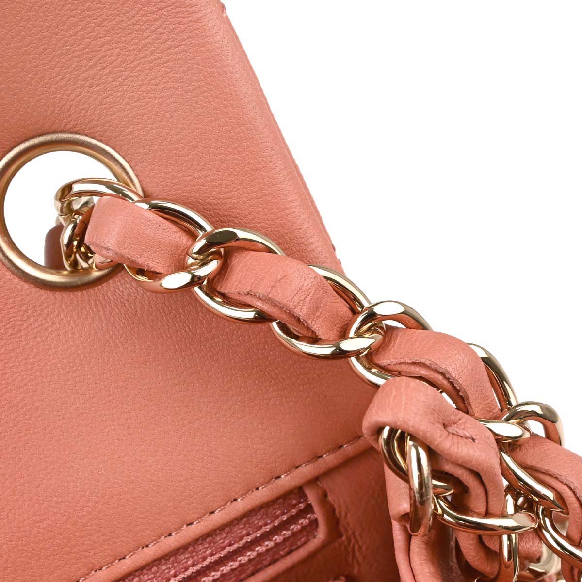Chanel Pink Lambskin Single Flap Shoulder Bag