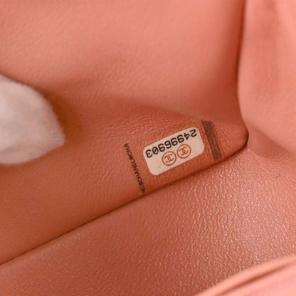 Chanel Pink Lambskin Single Flap Shoulder Bag