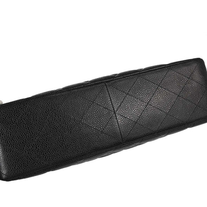 Chanel Black Caviar Skin Jumbo Classic Flap Shoulder Bag