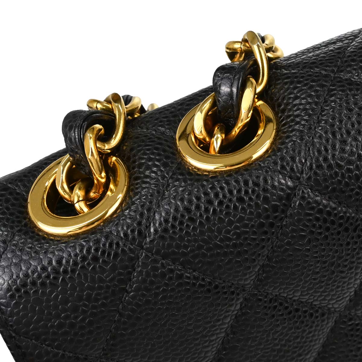 Chanel Black Caviar Skin Jumbo Classic Flap Shoulder Bag