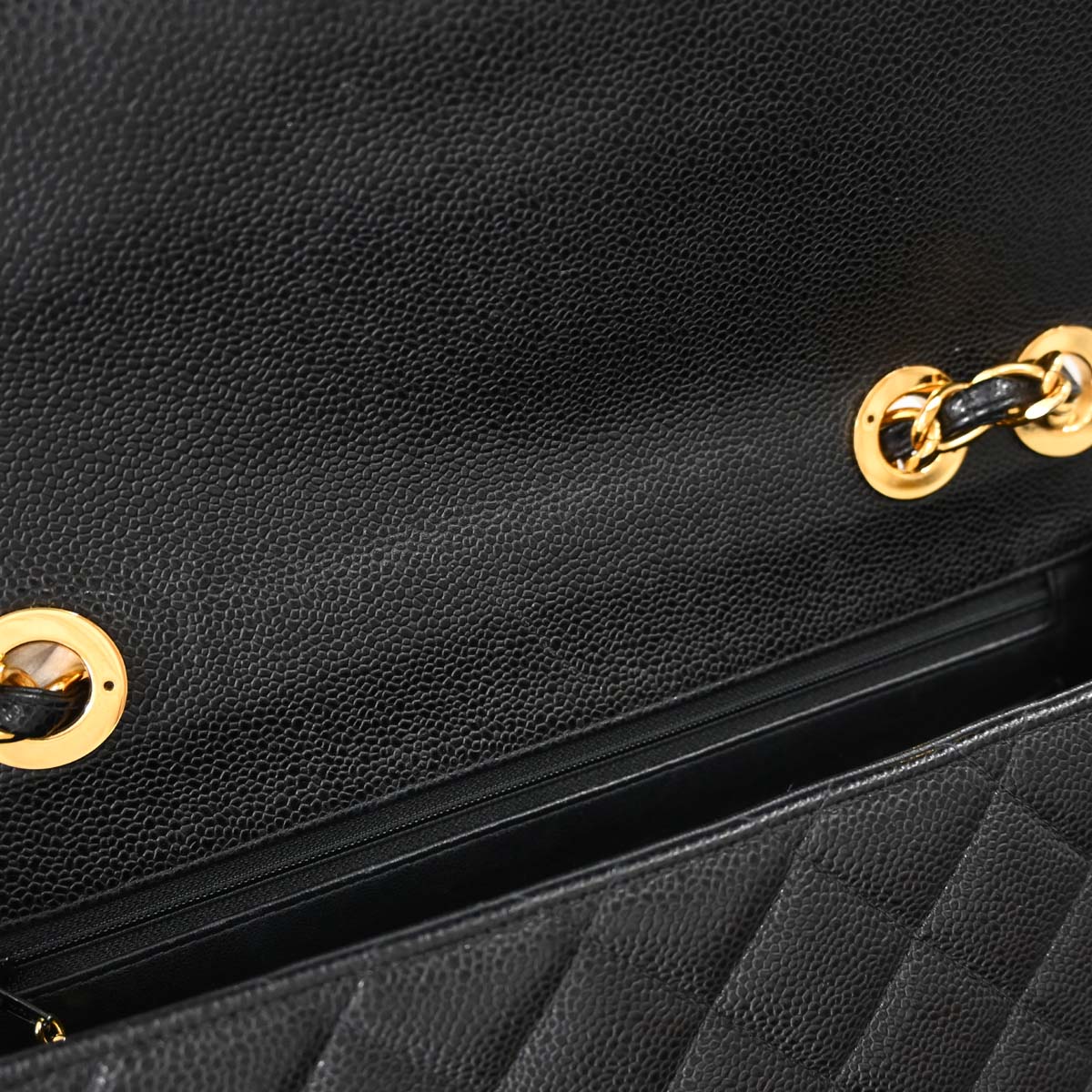 Chanel Black Caviar Skin Jumbo Classic Flap Shoulder Bag