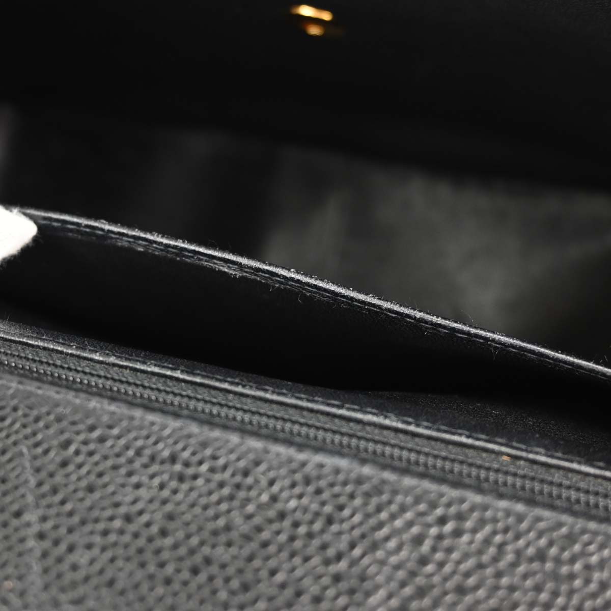 Chanel Black Caviar Skin Jumbo Classic Flap Shoulder Bag