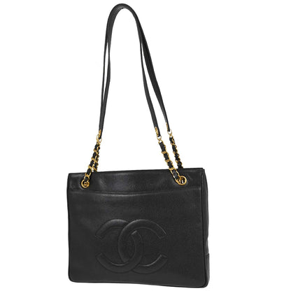 Chanel Black Caviar Skin Shoulder Tote Bag
