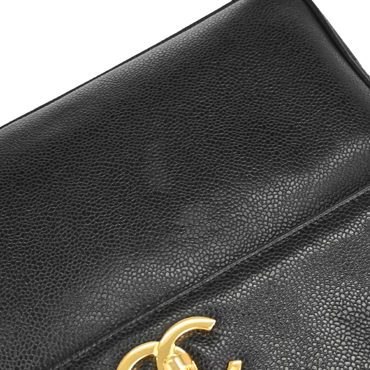 Chanel Black Caviar Skin Shoulder Tote Bag