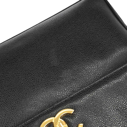 Chanel Black Caviar Skin Shoulder Tote Bag