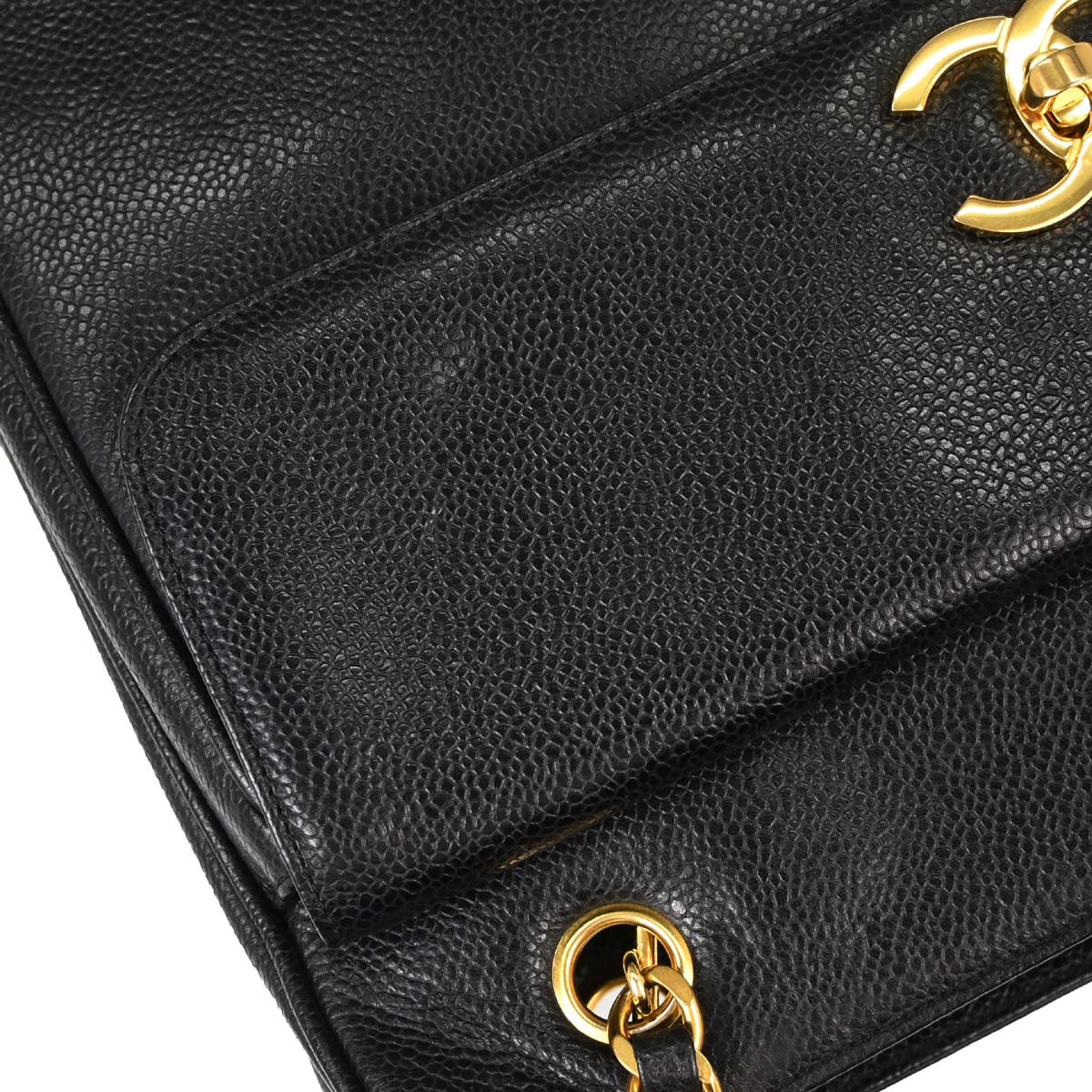 Chanel Black Caviar Skin Shoulder Tote Bag