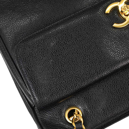 Chanel Black Caviar Skin Shoulder Tote Bag