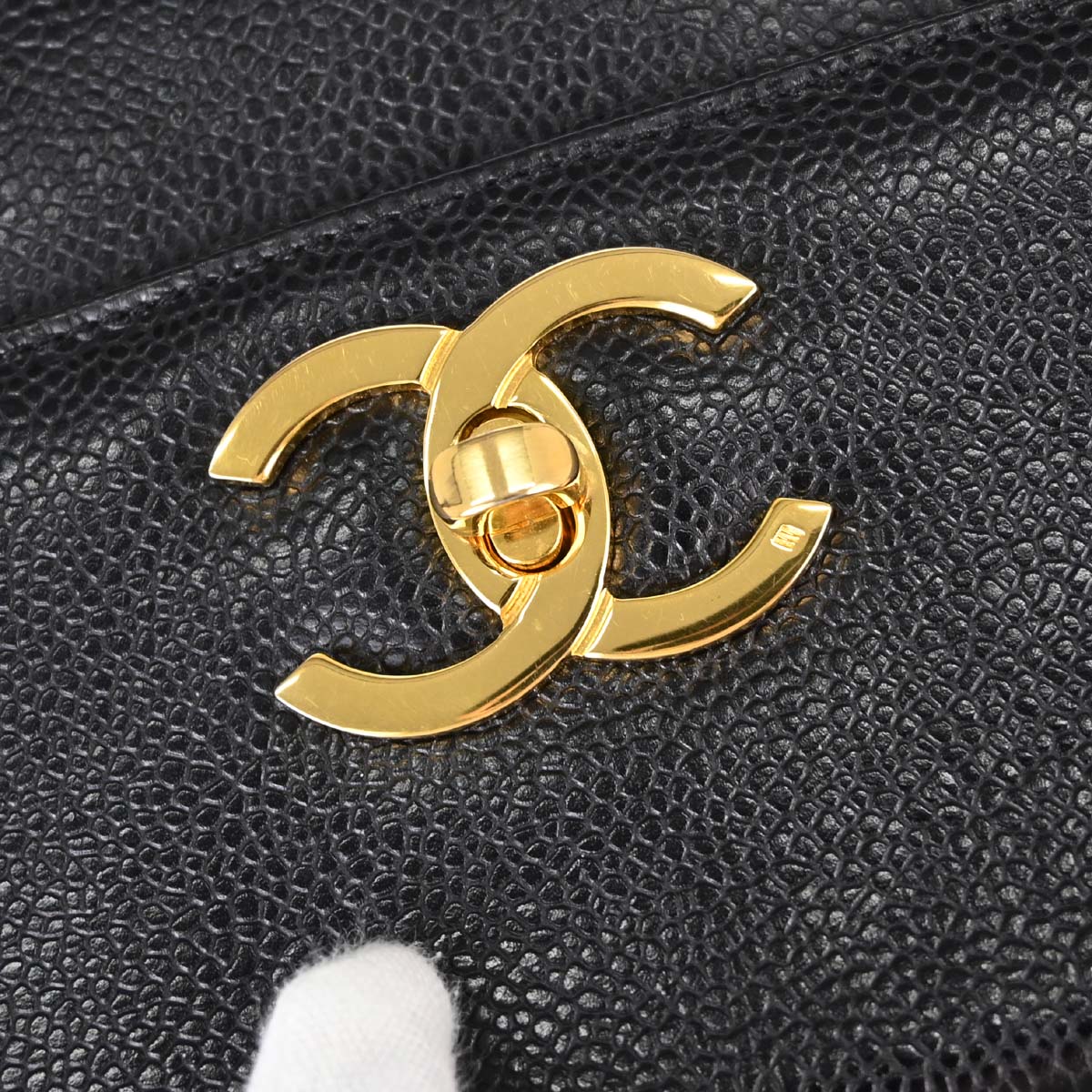 Chanel Black Caviar Skin Shoulder Tote Bag