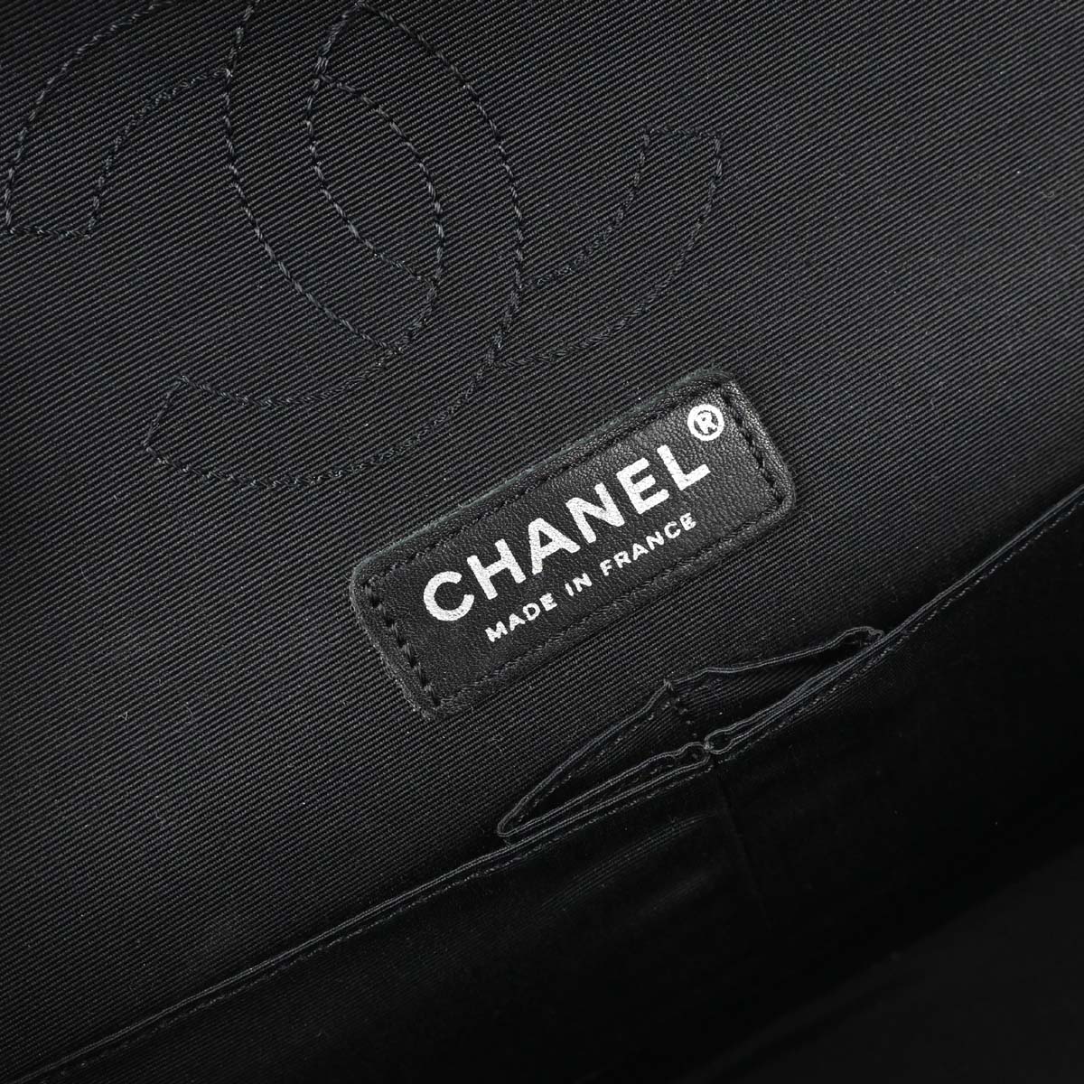 Chanel Black Fabric Rhinestone Medium Classic Double Flap Shoulder Bag