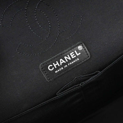 Chanel Black Fabric Rhinestone Medium Classic Double Flap Shoulder Bag