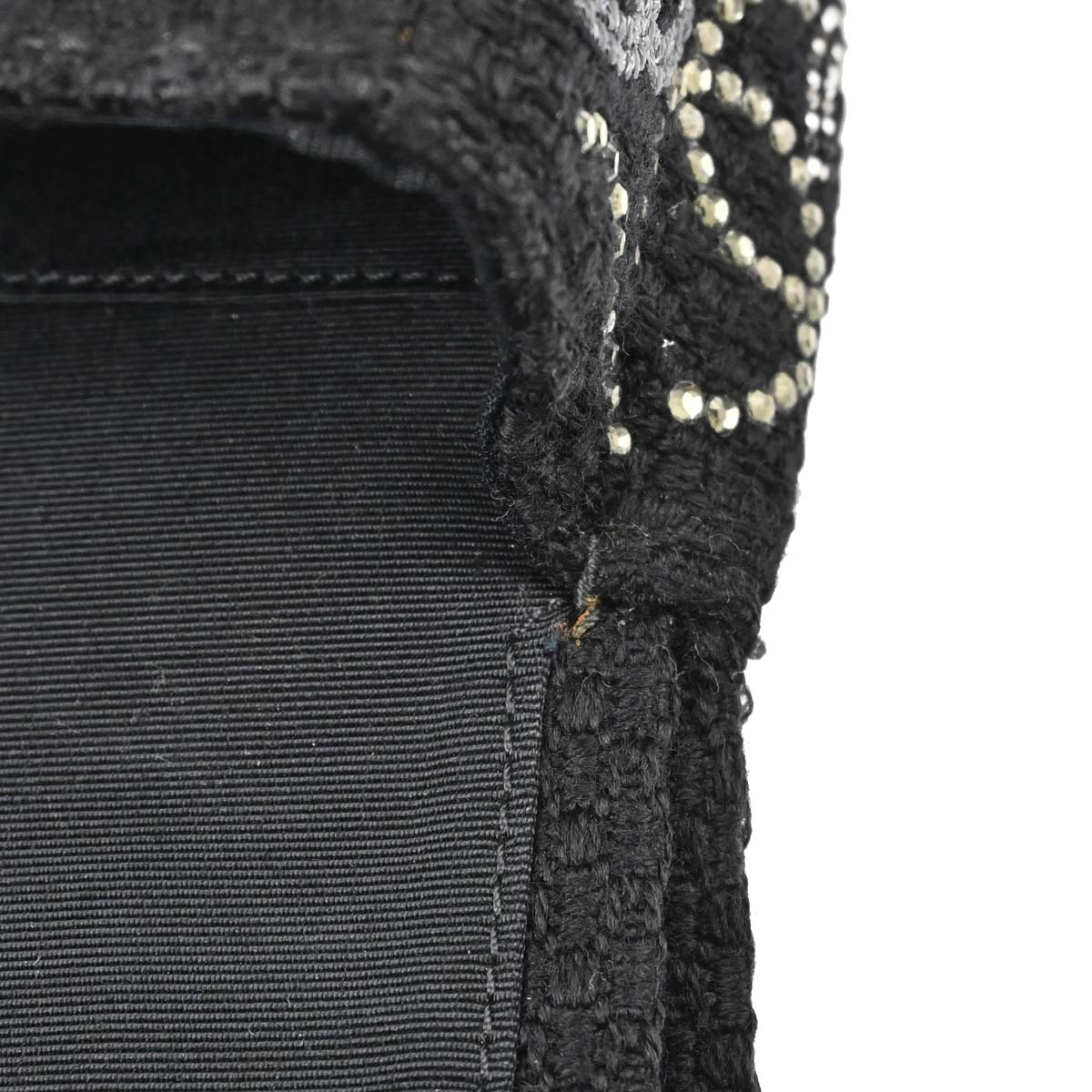 Chanel Black Fabric Rhinestone Medium Classic Double Flap Shoulder Bag