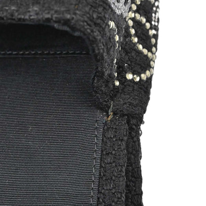 Chanel Black Fabric Rhinestone Medium Classic Double Flap Shoulder Bag