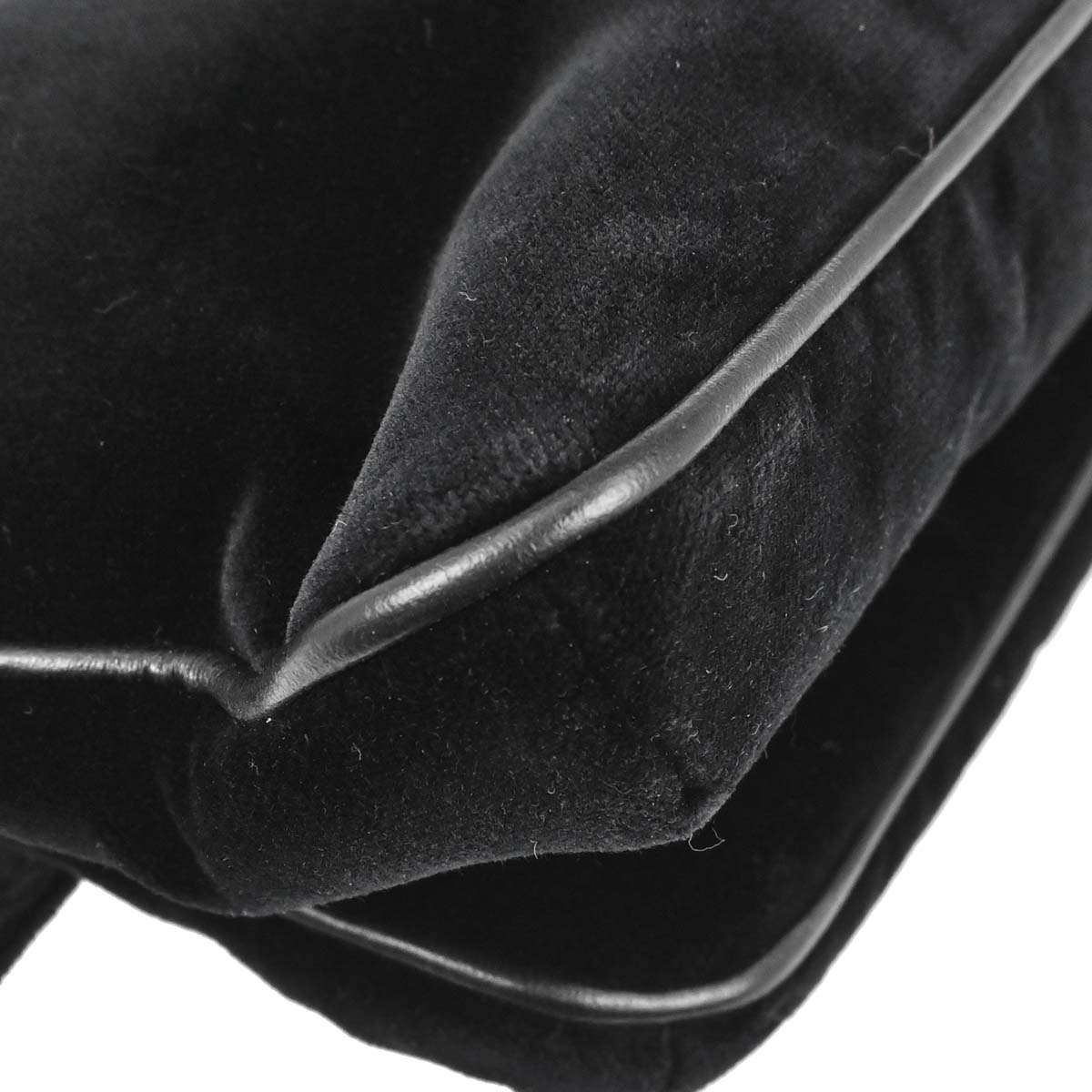 Chanel Black Velvet Mademoiselle Lock Shoulder Bag