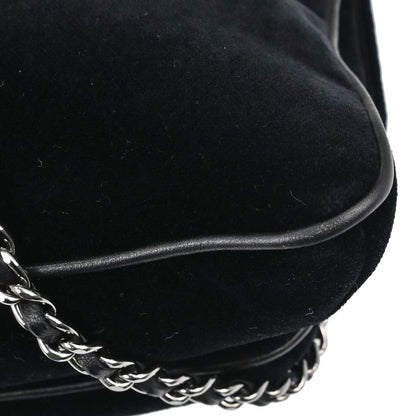 Chanel Black Velvet Mademoiselle Lock Shoulder Bag