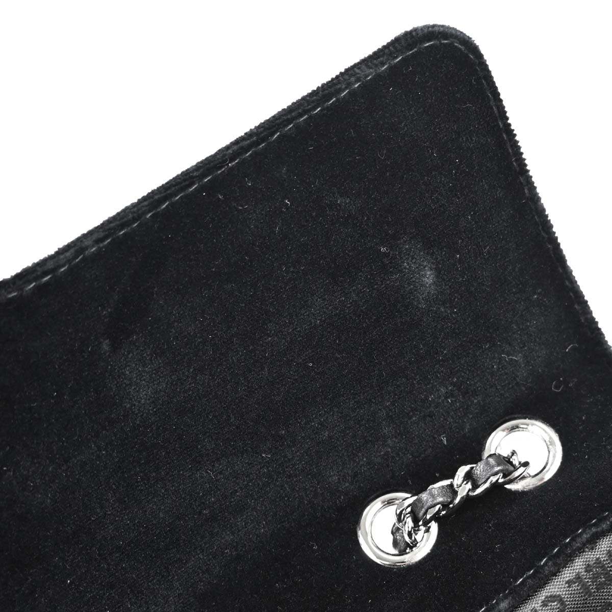 Chanel Black Velvet Mademoiselle Lock Shoulder Bag