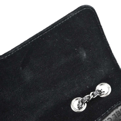 Chanel Black Velvet Mademoiselle Lock Shoulder Bag