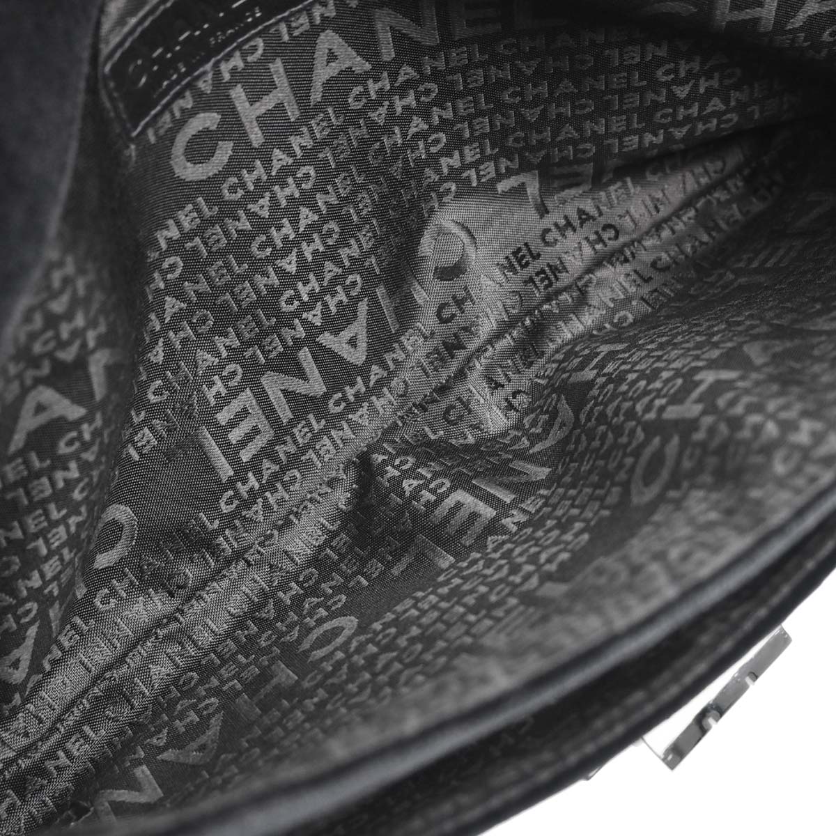 Chanel Black Velvet Mademoiselle Lock Shoulder Bag