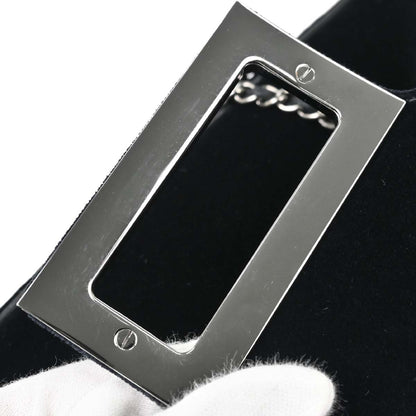 Chanel Black Velvet Mademoiselle Lock Shoulder Bag