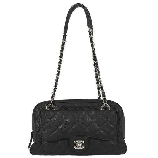 Chanel Black Caviar Skin Camera Bag Large