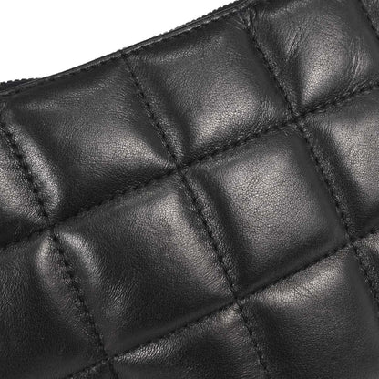 Chanel Black Lambskin Choco Bar Fringe Handbag