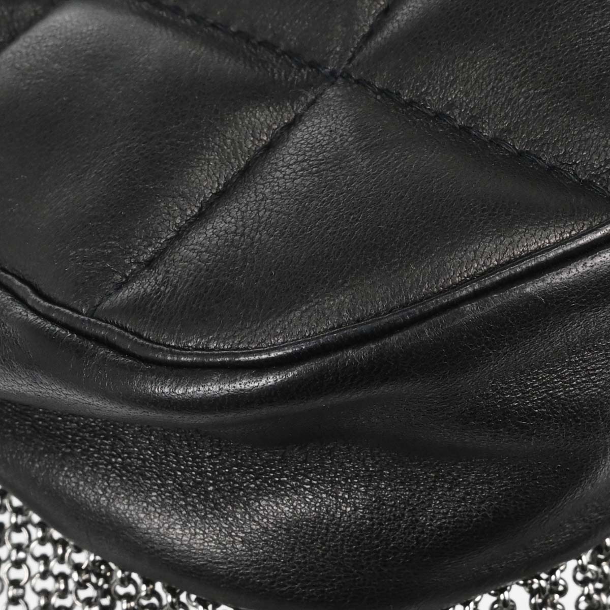 Chanel Black Lambskin Choco Bar Fringe Handbag