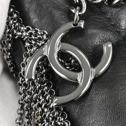 Chanel Black Lambskin Choco Bar Fringe Handbag