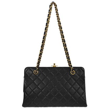 Chanel Black Caviar Skin Shoulder Tote Bag