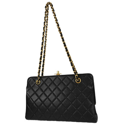 Chanel Black Caviar Skin Shoulder Tote Bag