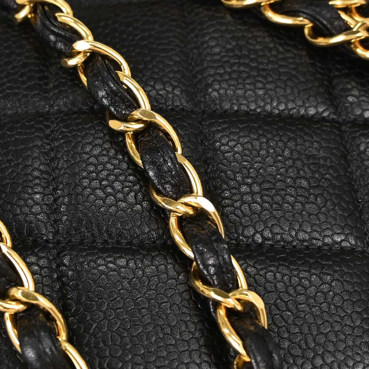 Chanel Black Caviar Skin Shoulder Tote Bag
