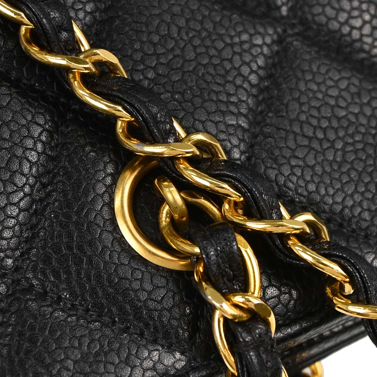 Chanel Black Caviar Skin Shoulder Tote Bag