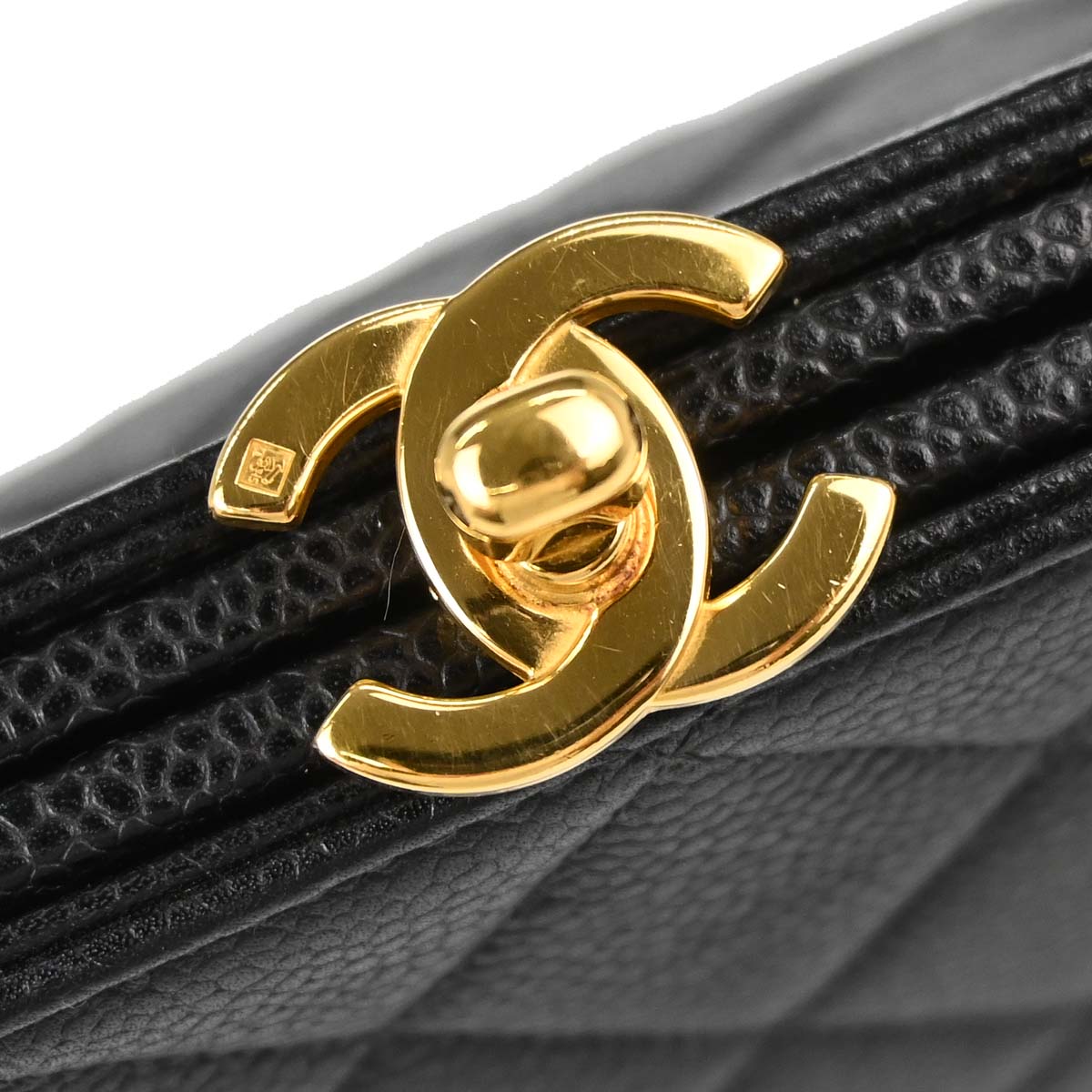 Chanel Black Caviar Skin Shoulder Tote Bag