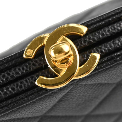 Chanel Black Caviar Skin Shoulder Tote Bag