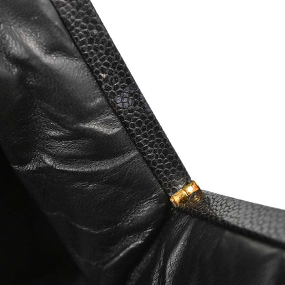 Chanel Black Caviar Skin Shoulder Tote Bag