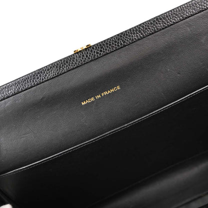 Chanel Black Caviar Skin Shoulder Tote Bag