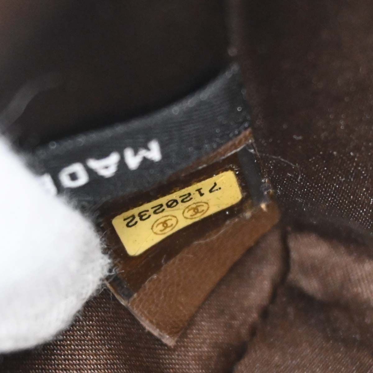 Chanel Khaki Jacquard Nylon Travel Line East West Shoulder Bag