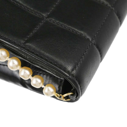 Chanel Black Lambskin Choco Bar Costume Pearl Shoulder Bag