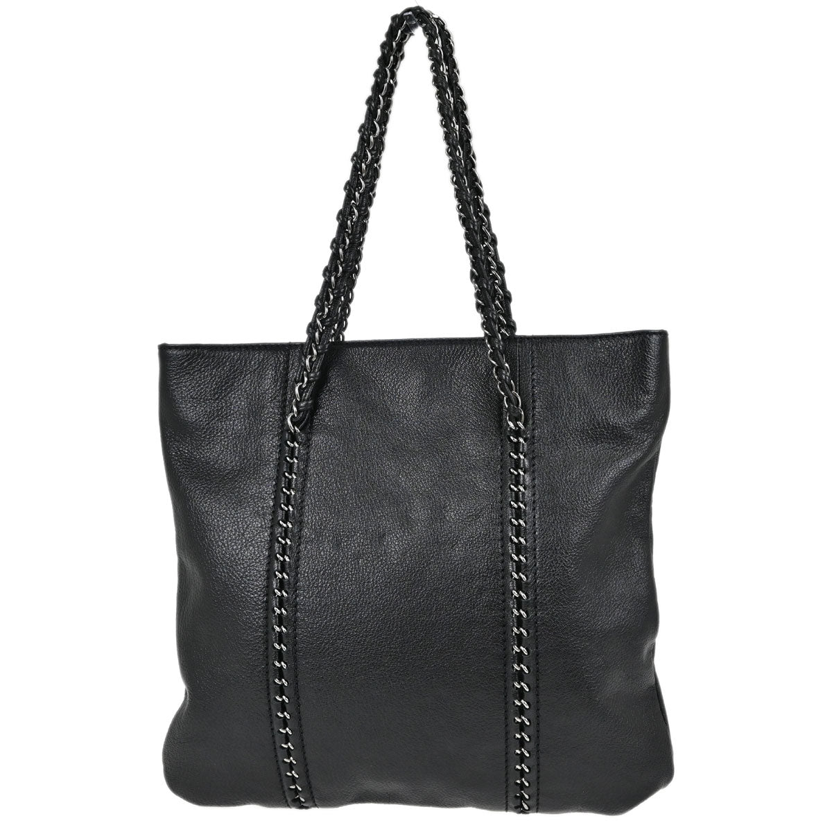 Chanel Black Calfskin Luxury Line Tote Handbag
