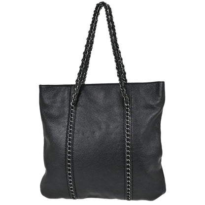 Chanel Black Calfskin Luxury Line Tote Handbag