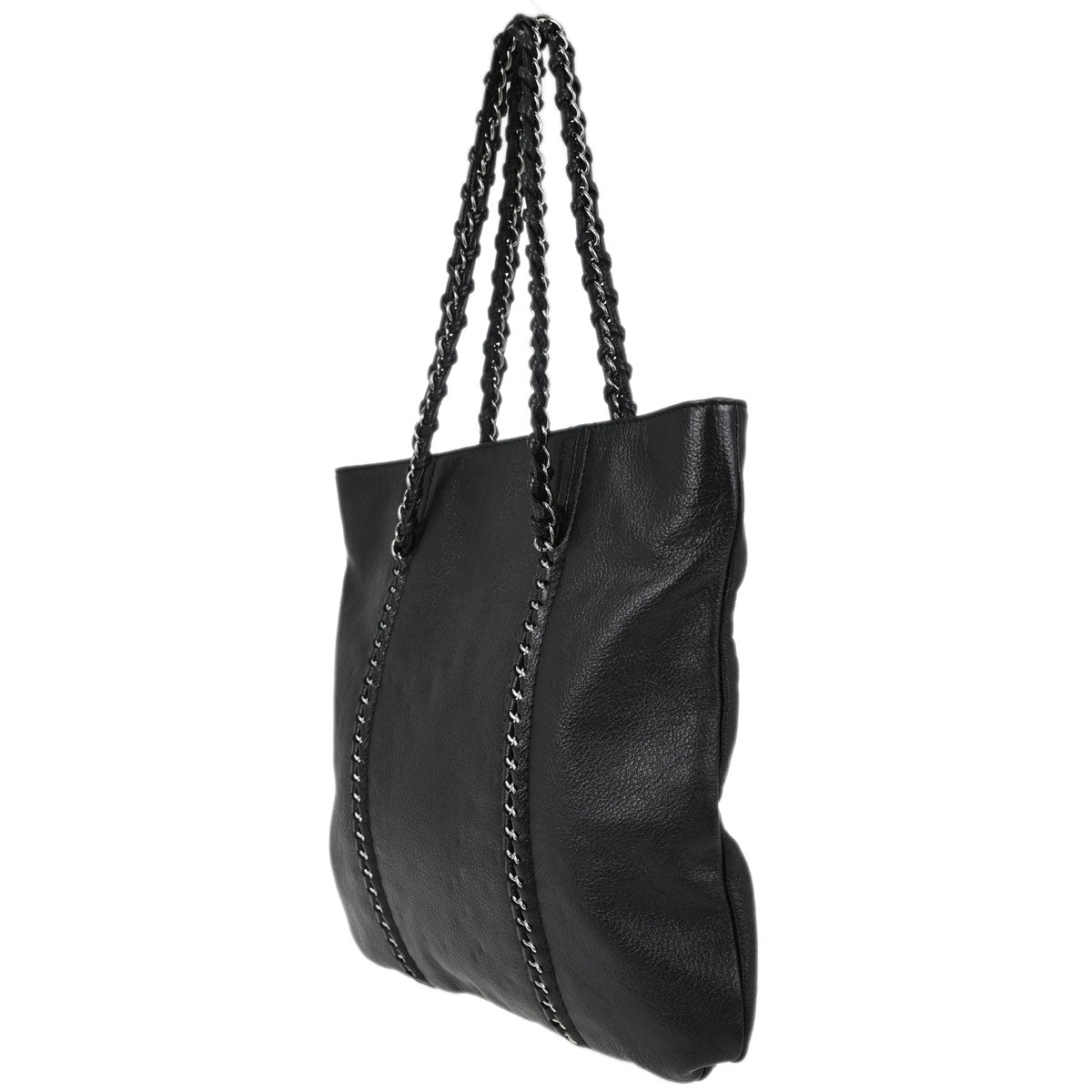Chanel Black Calfskin Luxury Line Tote Handbag