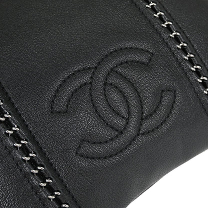 Chanel Black Calfskin Luxury Line Tote Handbag