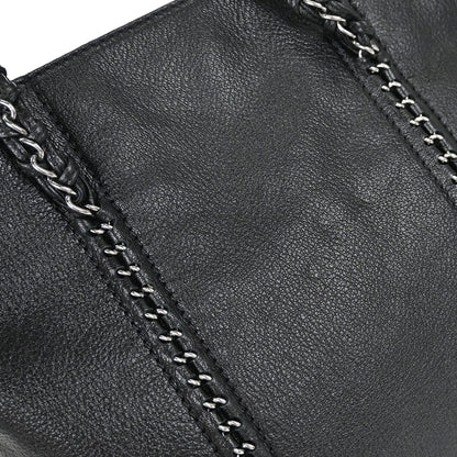 Chanel Black Calfskin Luxury Line Tote Handbag