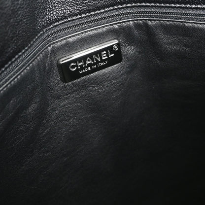 Chanel Black Calfskin Luxury Line Tote Handbag