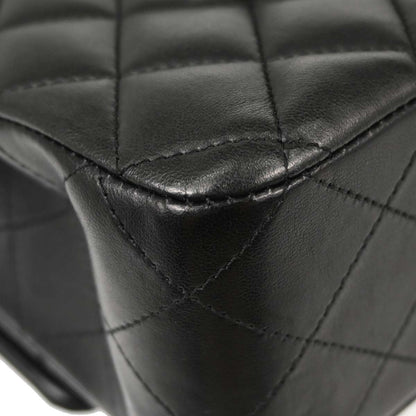 Chanel 2017-2018 Black Lambskin Medium Classic Double Flap Shoulder Bag