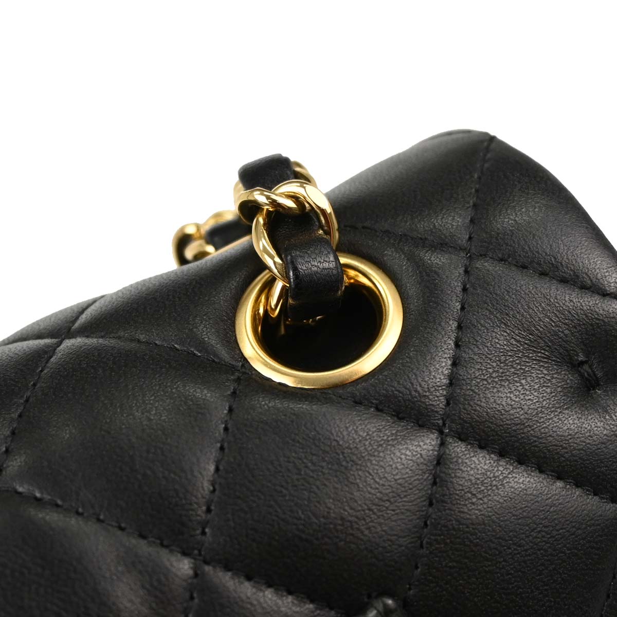Chanel 2017-2018 Black Lambskin Medium Classic Double Flap Shoulder Bag